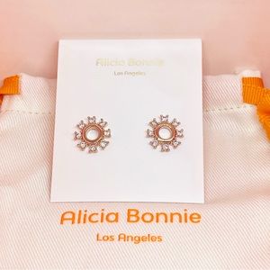 Alicia Bonnie Rose Gold Gloria Stud Earrings NWT